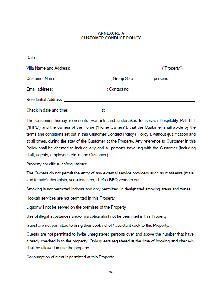 Customer Conduct Policy